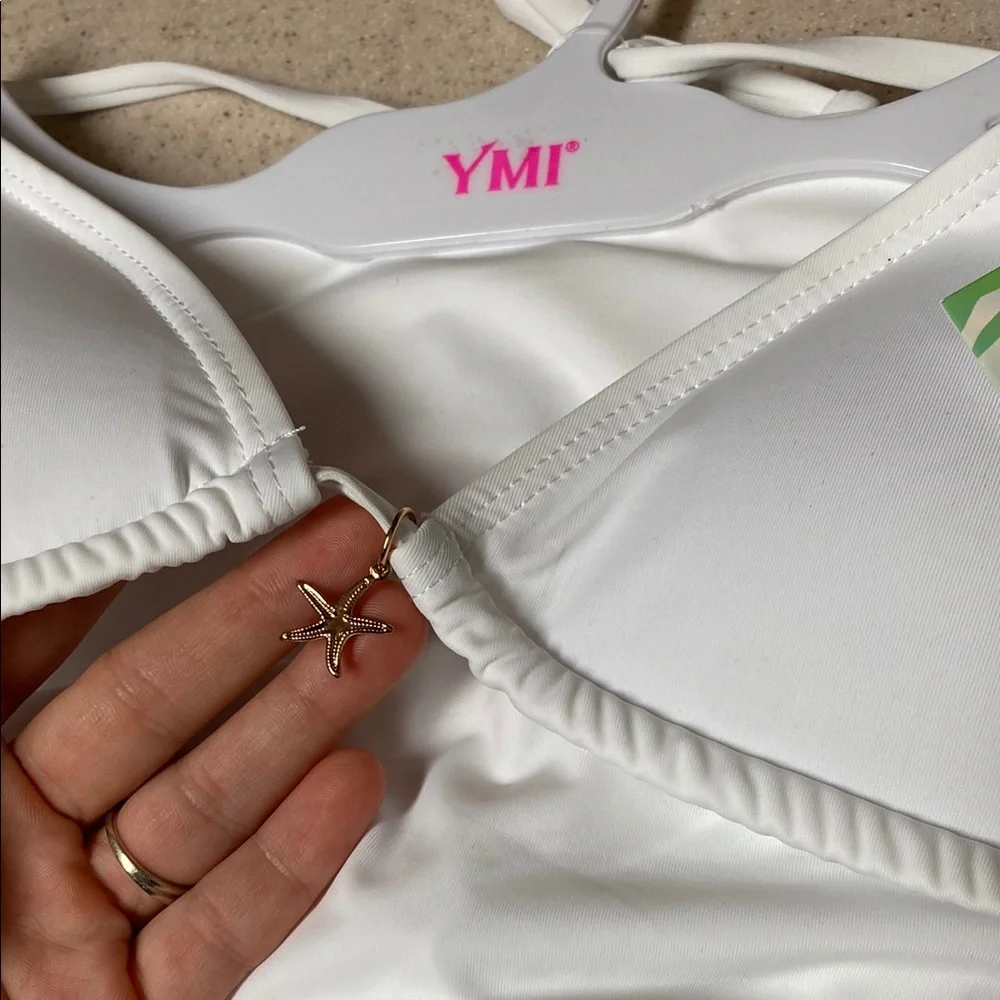 YMI White Bikini set with Star Details - Picture 3 of 9